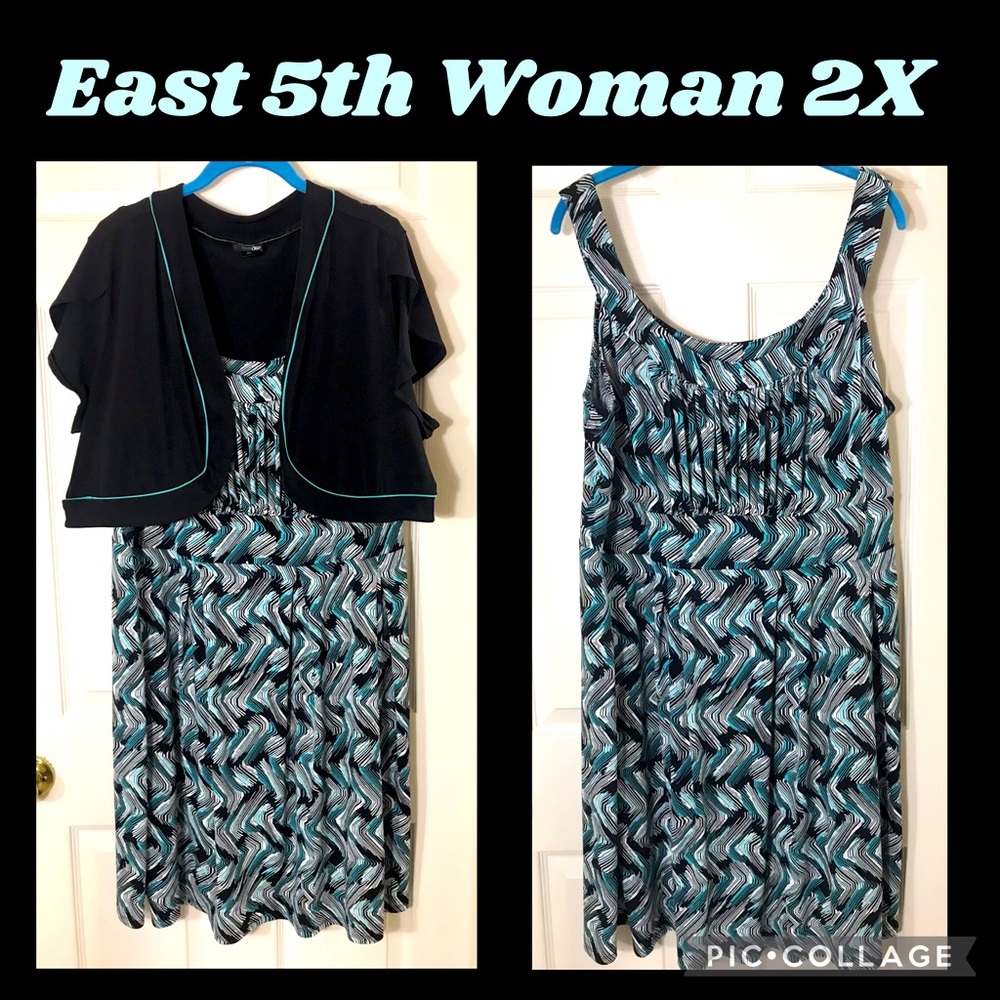 East 5th Woman 2X dress & short bolero jacket